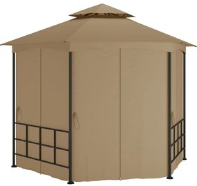 vidaXL Κιόσκι με Πλευρικά Τοιχώματα Taupe 3,1 x 2,7 μ.