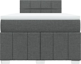 vidaXL Κρεβάτι Boxspring με Στρώμα Σκούρο Γκρι 120x190 εκ Υφασμάτινο