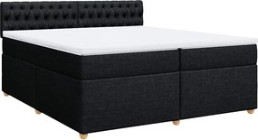 vidaXL Κρεβάτι Boxspring με Στρώμα Μαύρο 200x200 εκ. Υφασμάτινο