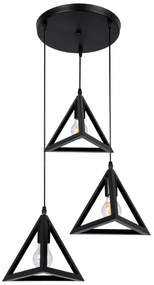 Φωτιστικό Οροφής Triangle 00616 E27 Φ49x130cm Black GloboStar