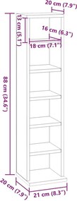 vidaXL Έπιπλο για CD Λευκό 21 x 20 x 88 εκ. από Επεξεργασμένο Ξύλο