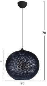 ΦΩΤΙΣΤΙΚΟ ΟΡΟΦΗΣ ΕΣΩΤΕΡΙΚΟΥ ΧΩΡΟΥ ΜΑΥΡΟ Φ20Χ70Υεκ. HM7626.03