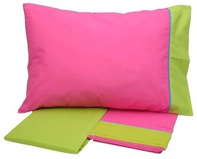 Σετ Σεντόνια Cotton Feelings εμπριμέ 2211 Fuchsia Μονό (160x260)