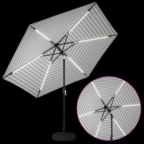 vidaXL Ομπρέλα Κήπου με LED Φώτα και Βάση 300 x 300 cm Πολυεστέρας