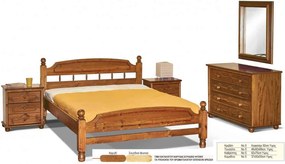 Κρεβάτι Ξύλινo Mασίφ Νo5 για στρώμα 90χ200 μονό