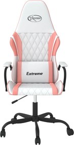 vidaXL Καρέκλα Gaming Λευκό και Ροζ από Συνθετικό Δέρμα