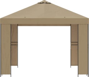 vidaXL Κιόσκι 3 x 3 m Μπεζ Πολυεστέρας και Χάλυβας 190 gsm