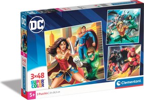 Clementoni Παιδικό Παζλ Super Color DC Comics Justice League 3x48 τμχ