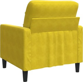 vidaXL Πολυθρόνα Κίτρινο 60 εκ. Βελούδινη
