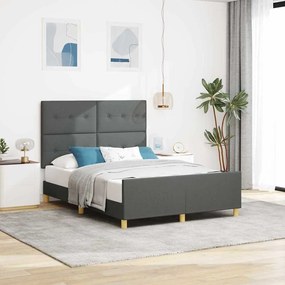 vidaXL Κρεβάτι Σκελετός Σκούρο Γκρι 160x200 εκ Υφάσματος