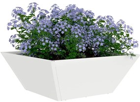 vidaXL Γλάστρα Κήπου 5 pcs Λευκό 40 x 40 x 15 cm Ψυχρής έλασης χάλυβας