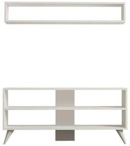 Σύνθετο σαλονιού Prestige pakoworld σε λευκή απόχρωση 120x29,6x50εκ