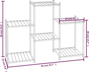 vidaXL Βάση Λουλουδιών Μαύρη 83 x 25 x 60 εκ. Σιδερένια