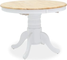 Τραπεζαρία Dallan Lars pakoworld 5τεμ λευκό rubberwood Φ100(+38)x100x75εκ