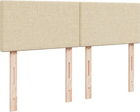 vidaXL Κρεβάτι Boxspring με Στρώμα Κρεμ 140x190 εκ. Υφασμάτινο