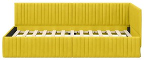 vidaXL Κρεβάτι Γωνίας με κεφαλάρι Κίτρινο 100 x 200 cm Βελούδο