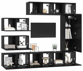 vidaXL Σετ επίπλου τηλεόρασης 8 pcs Μαύρη δρυς 30.5 x 30 x 90 cm