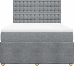 vidaXL Κρεβάτι Boxspring με Στρώμα Αν. Πράσινο 160x200εκ Υφασμάτινο