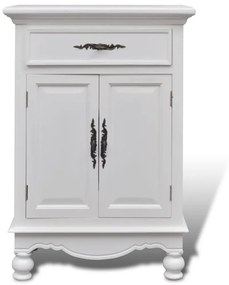 vidaXL Ντουλάπι με 2 Πόρτες και 1 Συρτάρι Λευκό Ξύλινο