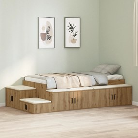 vidaXL Κρεβάτι αποθήκευσης  Artisan Oak 90x190 cm