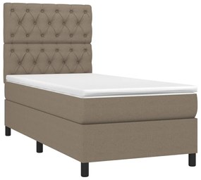 Κρεβάτι Boxspring με Στρώμα Taupe 80x200 εκ. Υφασμάτινο - Μπεζ-Γκρι