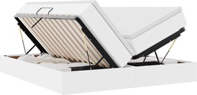 vidaXL Κρεβάτι με αποθηκευτικό χώρο και στρώμα Λευκό 200 x 200 cm