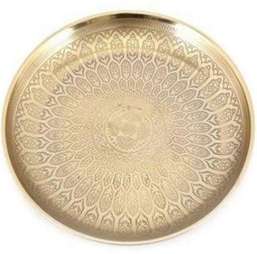 Διακοσμητικό Επιτραπέζιο Δίσκος  Curved 014.KA0169 Φ33 Gold Metal