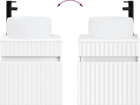 vidaXL Επιτοίχιος νιπτήρας βανίλιας Λευκό 49 x 44,5 x 66 εκ