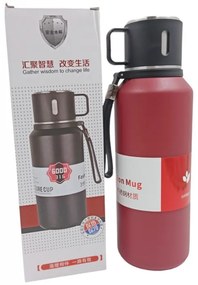 ΑΝΟΞΕΙΔΩΤΟ ΘΕΡΜΟΣ ΚΟΚΚΙΝΟ 1200ml ΜΕ ΚΑΠΑΚΙ-ΚΟΥΠΑ XZ-7808-1-XZ-7808-1