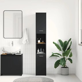 vidaXL Στήλη Μπάνιου Μαύρη 30 x 30 x 183,5 εκ. από Επεξεργασμένο Ξύλο
