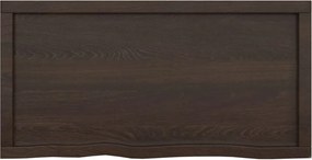 vidaXL Πάγκος Μπάνιου Σκούρο Καφέ 100x50x(2-6) εκ. Επεξεργ. Μασίφ Ξύλο