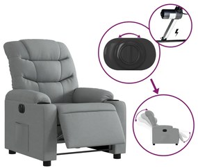 vidaXL Πολυθρόνα Ανακλινόμενη Ηλεκτρική Ανοιχτό Γκρι Υφασμάτινη