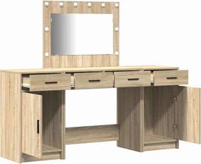 vidaXL Τραπέζι περιποίησης με συρτάρι 3 pcs Καφέ Επεξεργασμένο ξύλο