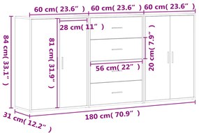 ΒΟΗΘΗΤΙΚΑ ΝΤΟΥΛΑΠΙΑ 3 ΤΕΜ. ΜΑΥΡΗ 60 X 31 X 84 ΕΚ. ΕΠΕΞΕΡΓ. ΞΥΛΟ 3276575