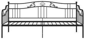 Πλαίσιο για Καναπέ - Κρεβάτι Μαύρο 90 x 200 εκ. Μεταλλικό - Μαύρο