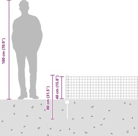vidaXL Περίφραξη Euro με Στήλη 50 x 0,4 μ Γαλβανισμένος Χάλυβας Ασημί