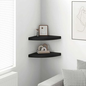 vidaXL Ράφια Τοίχου 2 τεμ. Μαύρα 35x35x3,8 εκ. από MDF