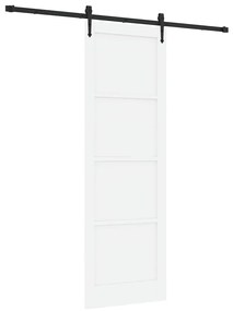 vidaXL Συρόμενη Πόρτα Χειροκίνητος Λευκό 78 x 232 cm Μασίφ ξύλο πεύκου