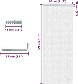 vidaXL Σήτα Πόρτας Αλυσιδωτή 80x221 εκ. από Αλουμίνιο