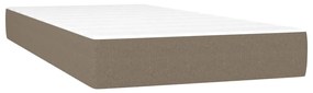 vidaXL Κρεβάτι Boxspring με Στρώμα &amp; LED Taupe 90x190 εκ. Υφασμάτινο