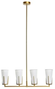 Φωτιστικό Οροφής DKD Home Decor Χρυσό Λευκό (67 x 14 x 22 cm)