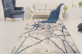 Stewehome μοντέρνο χαλί με βαμβάκι γκρι και μπλε 120x300x6 cm
