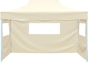 vidaXL Τέντα με 3 Τοιχώματα Πτυσσόμενη Κρεμ 3 x 4,5 μ.