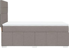 vidaXL Κρεβάτι Boxspring με Στρώμα Taupe 90x190 εκ.Υφασμάτινο