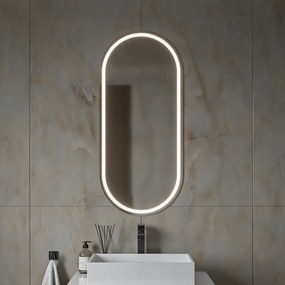 Semi Oval Mat 45x100- Καθρέπτης μπάνιου Led - Χωρίς On/Off