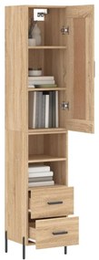 vidaXL Μπουφές Sonoma δρυς 34,5 x 34 x 180 εκ. από Επεξεργασμένο Ξύλο
