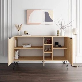 Μπουφές Clara Megapap χρώμα φυσικό οξιάς 142x35,6x83εκ.