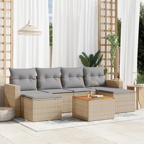 vidaXL Patio Sofa Set 6-θέσια Μίξη μπεζ και ανοιχτό γκρι