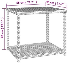 vidaXL Τραπεζάκι Βοηθητικό Καφέ 55 x 45 x 49 εκ. από Συνθετικό Ρατάν