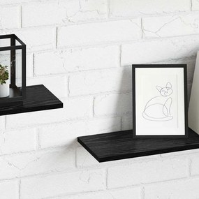 vidaXL Ράφι Βιβλίων 4 pcs Μαύρο 80 x 20 x 1,5 cm Επεξεργασμένο ξύλο